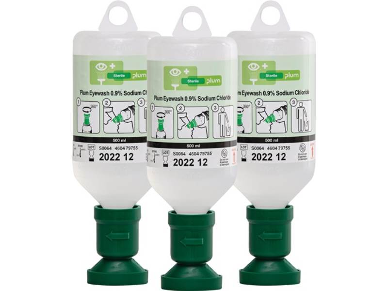 PLUM 4613 Augenspülflasche  0,5 l 3 Jahre (ungeöffnete Flasche) DIN EN15154-4
