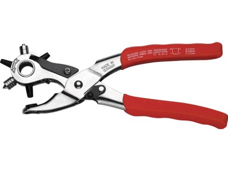 0361-3601 Revolverloch-/Ösenzange  Gesamtlänge 225 mm  Kunststoffgriff