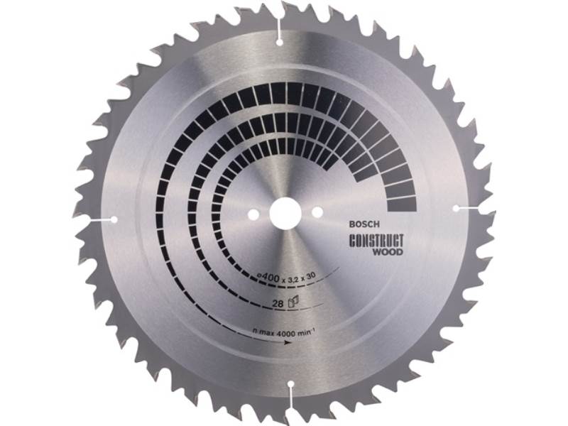 BOSCH 2608640703 Kreissägeblatt Construct Wood Außen-Ø 400 mm Zähnezahl 28 WZ Bo