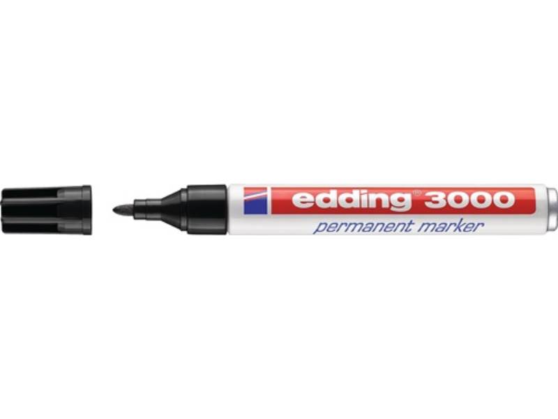 EDDING 4-3000001 Permanentmarker 3000 schwarz Strichbreite 1,5-3 mm Rundspitze