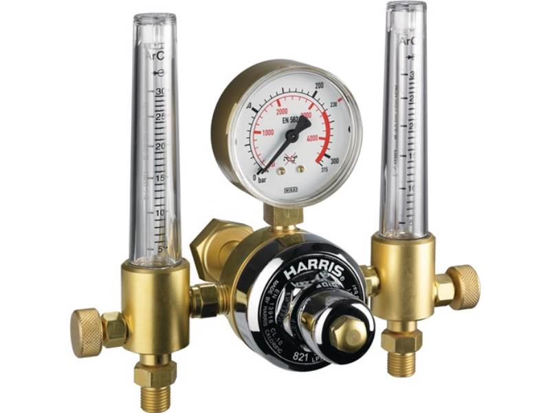 HARRIS 821Z013 Flaschendruckminderer 821-F ArgonCO2 200 bar Doppelflowmeter 30 l