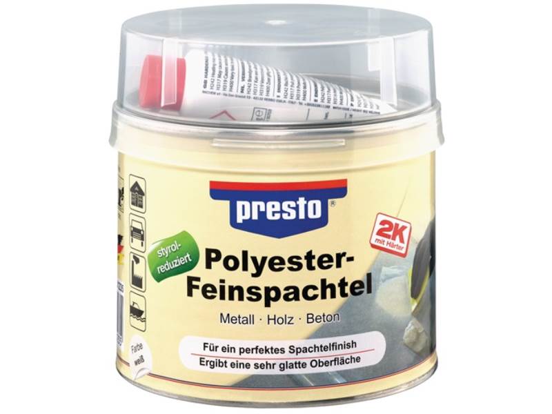 PRESTO 601235 2K-Feinspachtel prestolith® weiß, Härter rot 1000 g