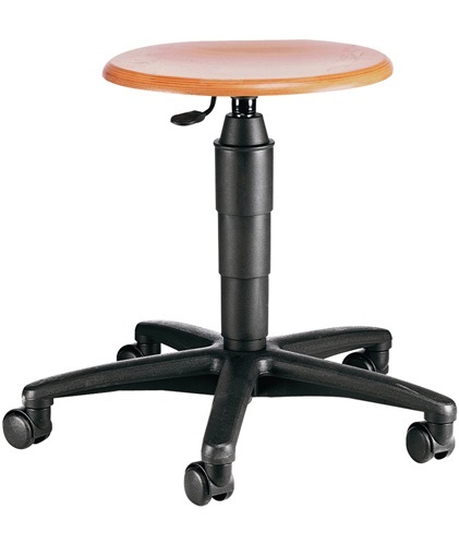 TOPSTAR 72260   HO 1 H Drehhocker  mit Rollen Buche natur Sitzhöhenverstellung 4