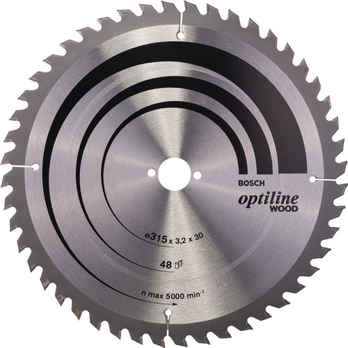 BOSCH 2608640673 Kreissägeblatt PRO Wood Außen-Ø 315 mm Zähnezahl 48 WZ Bohrung