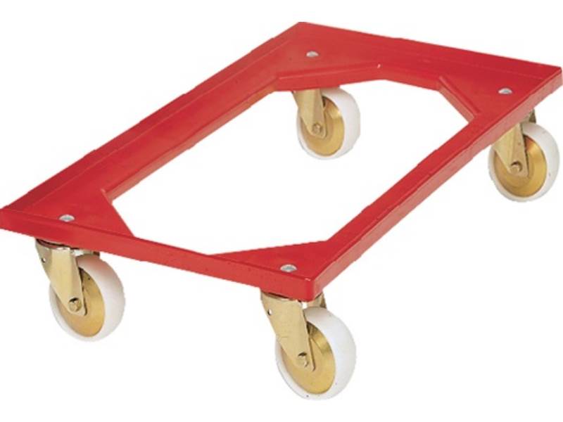 Kistenroller Tragfähigkeit 250 kg Polymer-Bereifung L600xB400mm ABS-Kunststoff