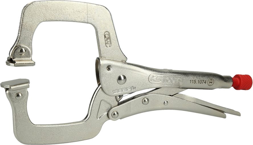 KS Tools 115.1074 Schweiß-Klammer-Gripzange, beweglichen Spannbacken 0-100mm