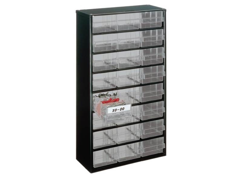 RAACO 137409 Kleinteilemagazin  B306xT150xH552mm Stahlblech 24 Schubladen Poypro
