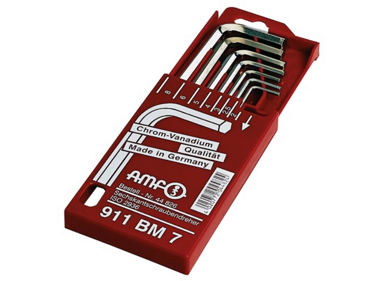 AMF 44826 Winkelschraubendreher-Satz 911BM 7-teilig Schiebekassette SW 2 - 8 mm