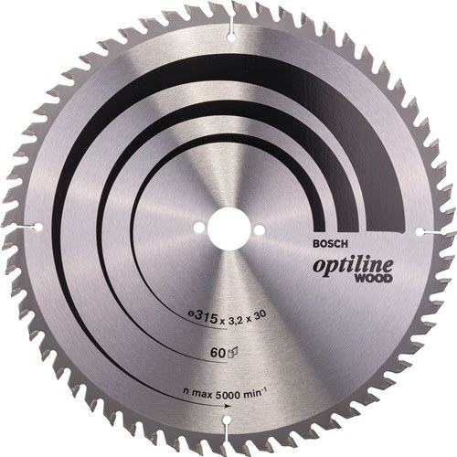 BOSCH 2608640651 Kreissägeblatt PRO Wood Außen-Ø 315 mm Zähnezahl 60 WZ Bohrung
