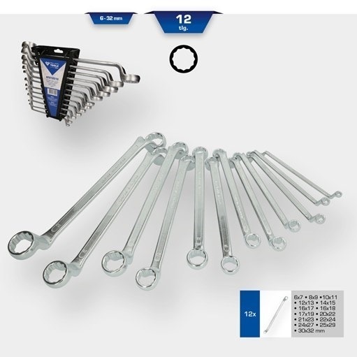 Brilliant Tools  BT012012 Doppel-Ringschlüssel-Satz, gekröpft, 12-tlg.