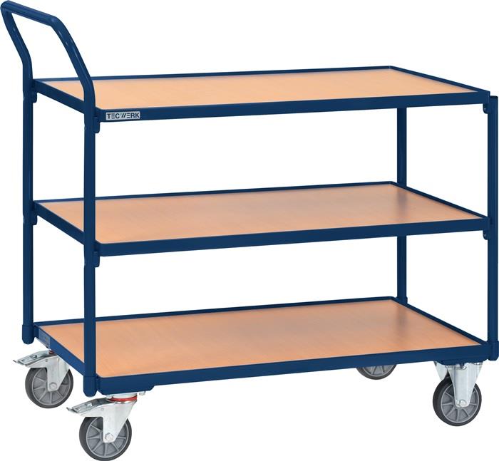 TECWERK 2000444126 Tischwagen 3 Ladeflächen L1000xB600mm saphirblau Trgf.300kg B