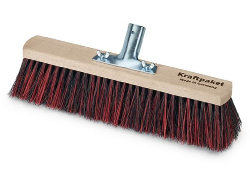 235270 Besen  Arenga/Elastonmischung Länge 400 mm m.Metallstielhalter Flachholz