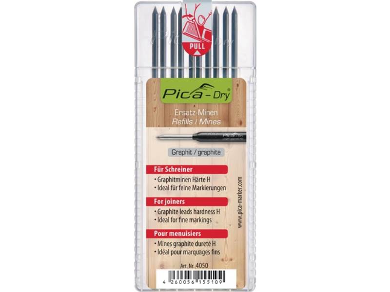 PICA 4050 Minen-Set Pica-Dry 10x graphit Spezialhärte ''H'' für feine Markierung