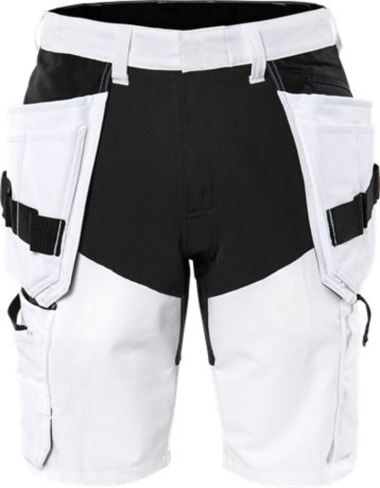 Fristads Kansas 300109-969 Handwerker-Stretch-Shorts 2762 LWS Gr.C62 Weiß/Schwar