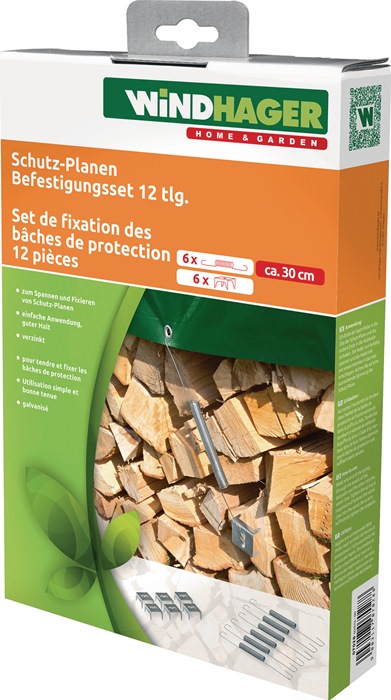 WINDHAGER 7028 Schutzplanen Befestigungs-Set  6 Spannfedern und 6 Holzkrallen Lä