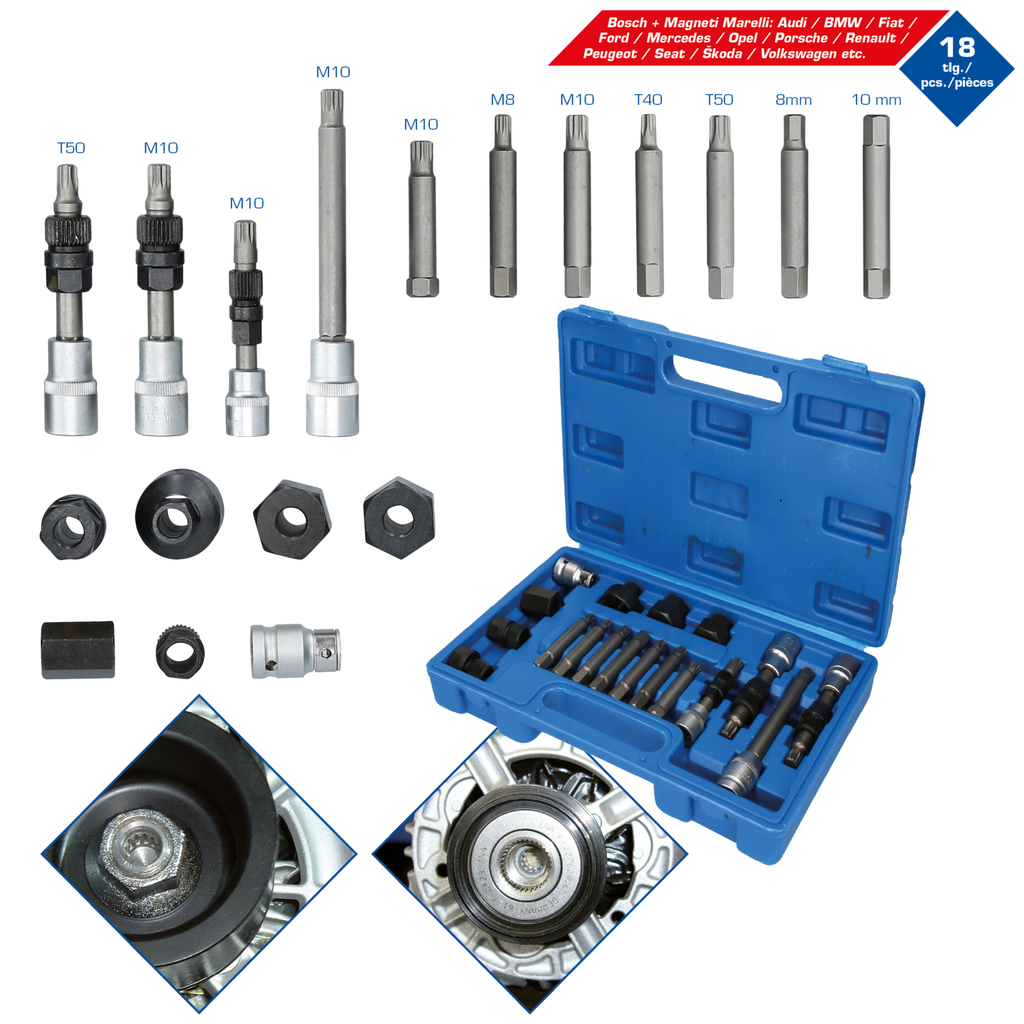 Brilliant Tools  BT571020 Lichtmaschinen Bit- und Steckschlüssel-Satz, 18-tlg.