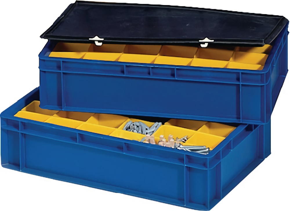 LA-KA-PE TK/D600 Deckel  L600xB400mm schwarz PP passend für Transportstapelkaste