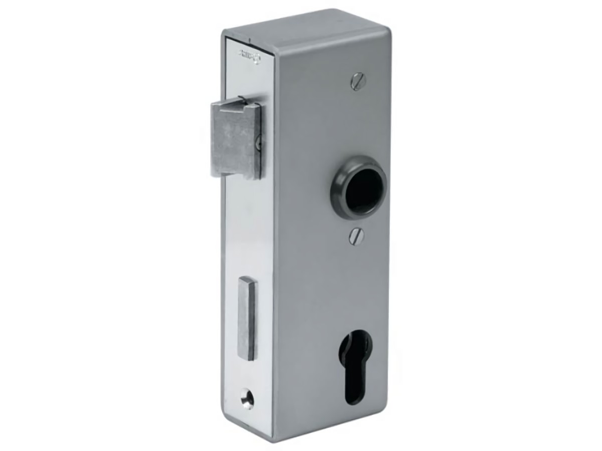 AMF 10629 Schlosskasten 141U, blank DIN links / rechts Maß A40xB60xC173 mm Dornm