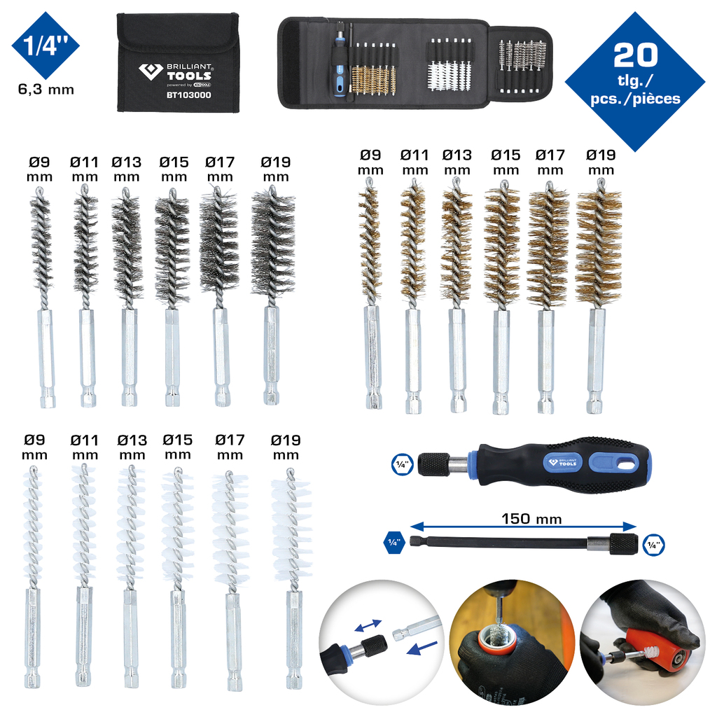 Brilliant Tools  BT103000 Reinigungs-Bürsten-Satz, 20-tlg