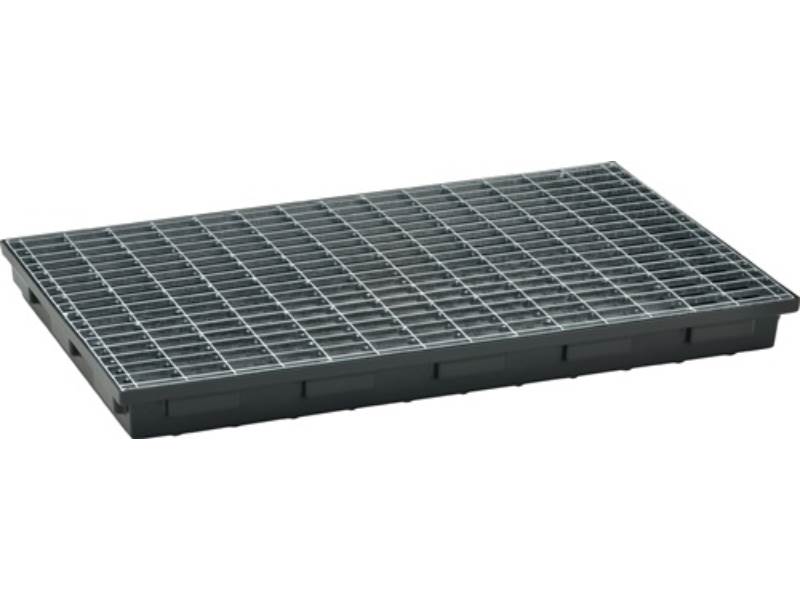 CEMO 8077 Regalwanne  L980xB600xH85mm Polyethylen schwarz mit Gitterrost 30 l