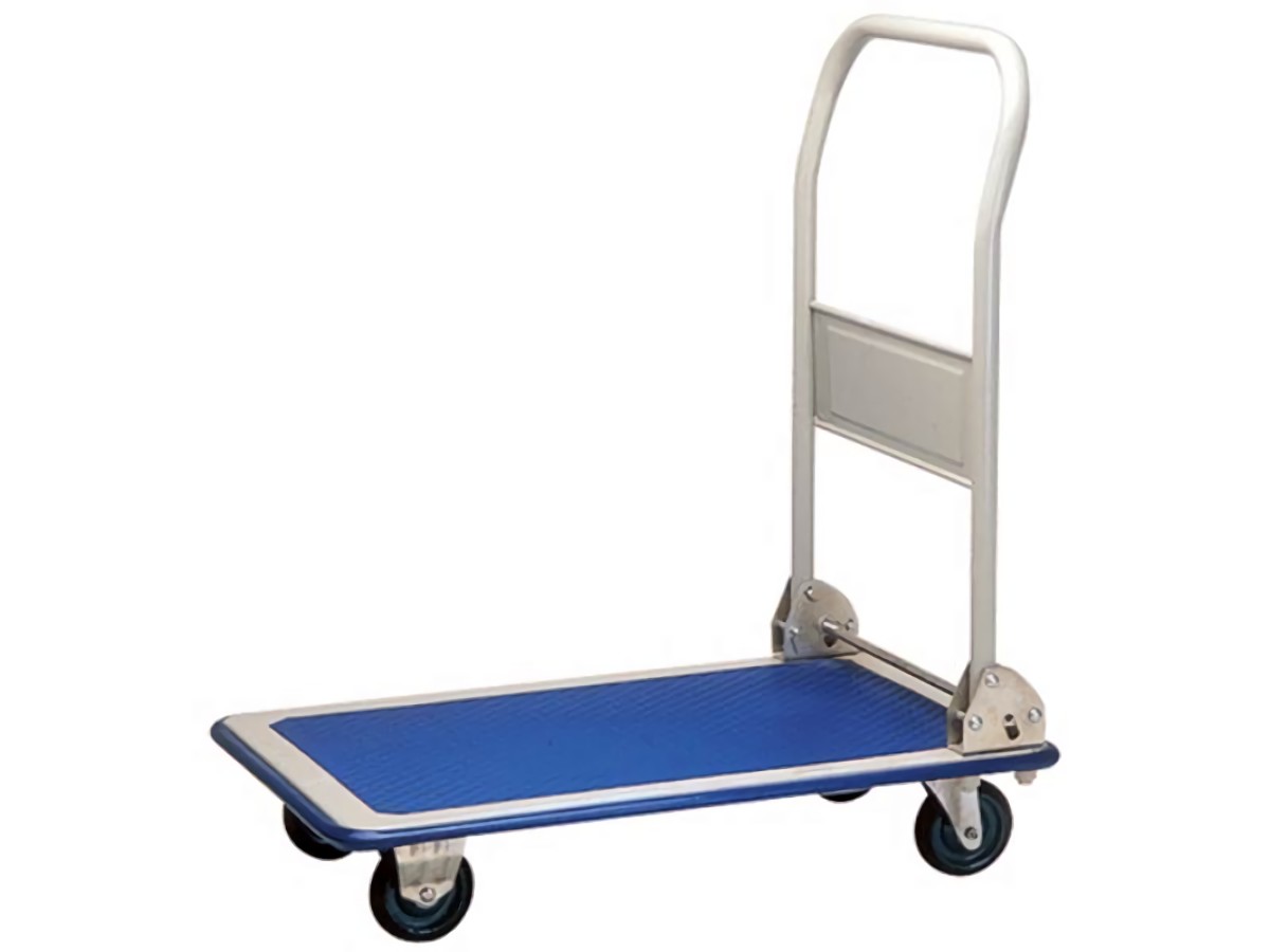 Plattformwagen Ladeflächen L720xB470 mm Stahlrohr hellgrau Trgf. 150 kg