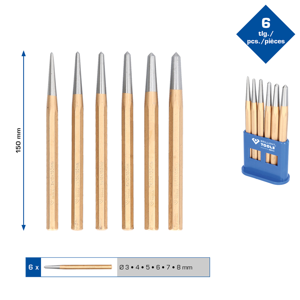 Brilliant Tools  BT085080 Körner-Satz, 6-tlg