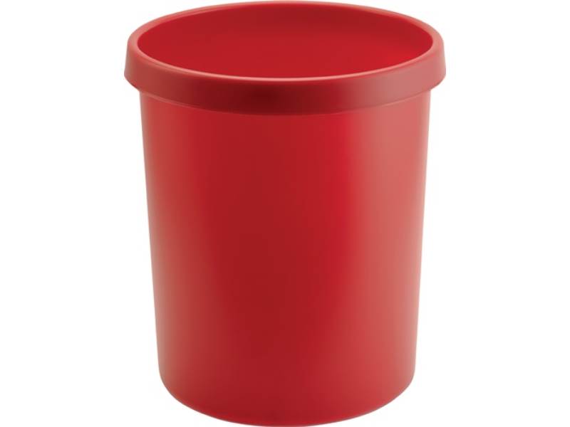 HELIT  Papierkorb  30 l H405xD.350 mm mit Griffrand Kunststoff rot