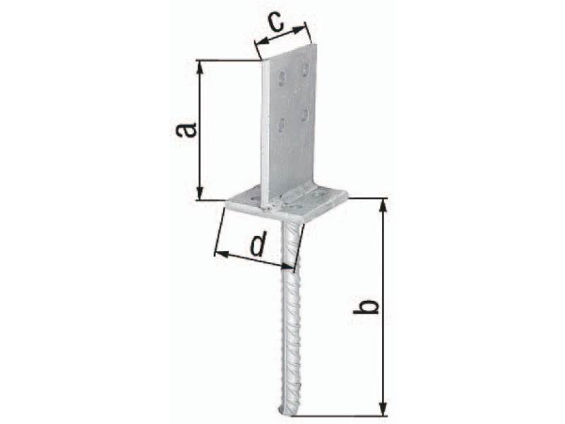 GAH 215521 T-Pfostenträger  130x200x80x80mm Stahl roh feuerverzinkt
