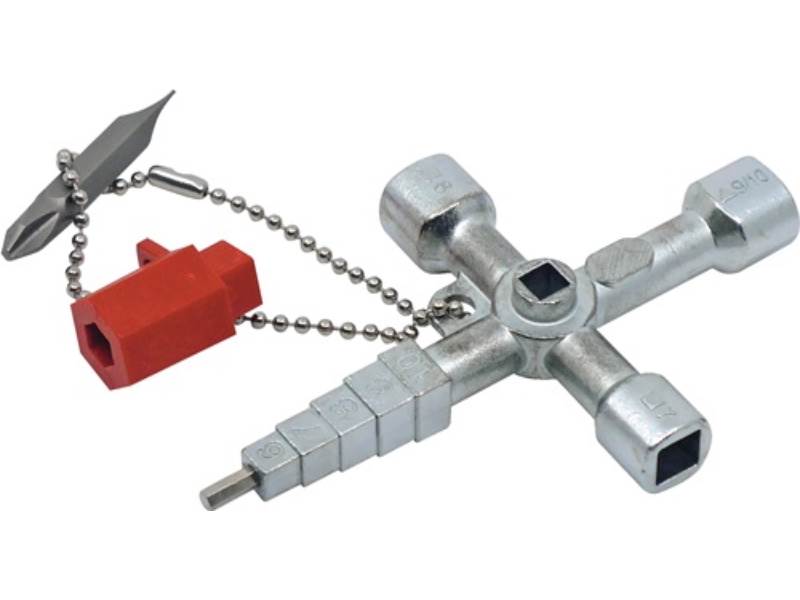 SCHUEBO 400184 Schaltschrankschlüssel 820 M03 13 Funktionen mit Bitadapter