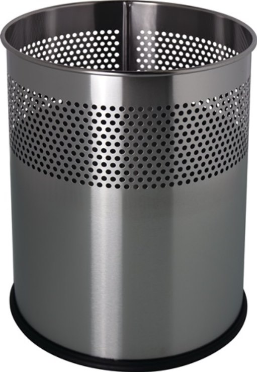 H25157-00 Papierkorb 18 l H321xD.255 mm rund Edelstahl silber