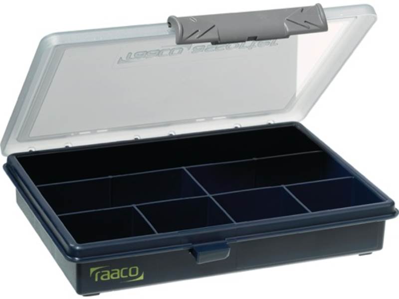 RAACO 136136 Sortimentskasten  B175xT143xH32mm 7 Fächer transparent dunkelblau