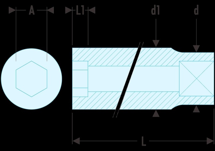 Facom R.5.5EL Steckschluessel 1/4'' 12-Kant lang 5,5mm