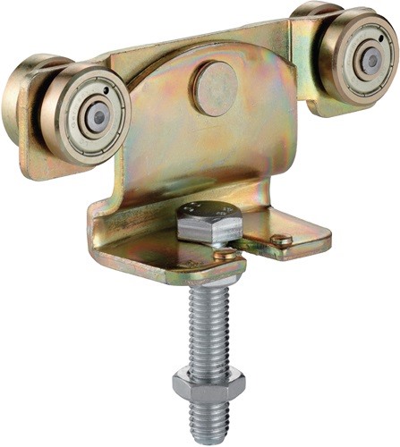 Rollapparat -91 591 f.Pro 500 STA verzinkt,gelb 300kg HELM doppelpaarig · verzinkt, gelb · mit Pendelgelenk mit Tragschraube · höhenverstellbar Weitere technische Eigenschaften: · Oberfläche: verzinkt, gelb · d: M20x80 · b: 238mm · h1: 46,5mm · d1: 48mm ·