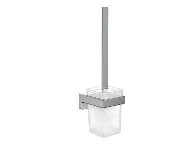 EMCO 321500100 Toilettenbürstengarnitur cue Wandmodell, Kristallglas satiniert c