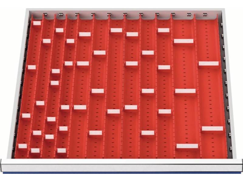 130A Muldeneinsatz-Set  Fronthöhe 50 - 75 mm für Schrankbreite 600 mm 16 Einsät