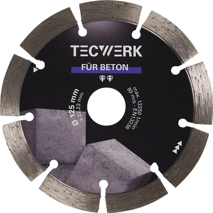 TECWERK 2000865399 Diamanttrennscheibe BETON D.125mm Bohr.22,23mm Seg.-B.33,8mm