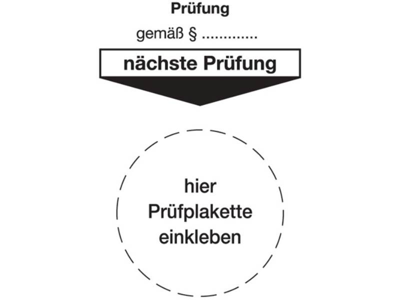 52934 Grundplakette  B80xL40 mm Prüfung gemäß Paragraph Folie