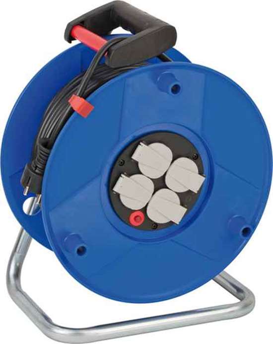 Brennenstuhl 1205066 K-Tro. Garant 290 50m H05VV-F3G1.5 4fach Stedo/Klappd./CN-Thermo Brennenstuhl Garant Export Kabeltrommel (50m Kabel in schwarz, Spezialkunststoff, Einsatz im Innenbereich, Made in Germany)    50m Kabellänge (H05VV-F