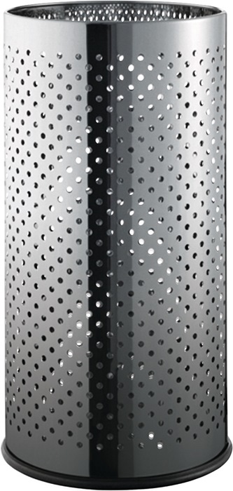 Schirmständer Ø244 mmxH495mm VA silber gel.HELIT Edelstahl · mit Einsatzbehälter aus Kunststoff · luftdurchlässiges Lochraster · Ø 244 x H 495 mm