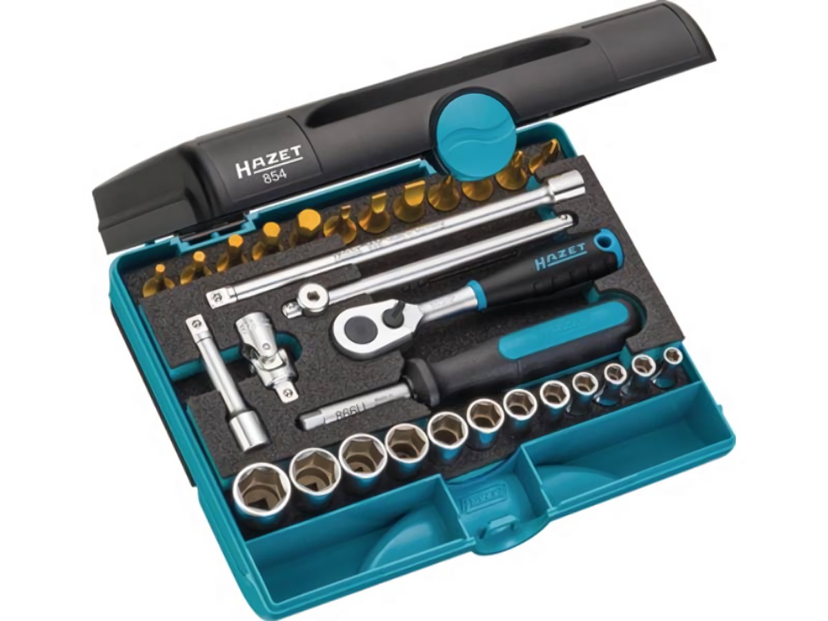 HAZET 854 Steckschlüssel-Satz 854 30-teilig 1/4 '' Schlüsselweiten 4-14 mm Anzah