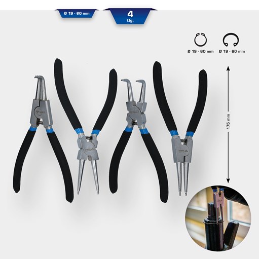 Brilliant Tools  BT067000 Seegeringzangen Satz, 4-tlg, 175 mm