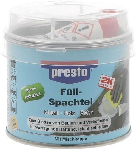 PRESTO 600054 2K-Füllspachtel prestolith® plastic ocker, Härter rot 250 g