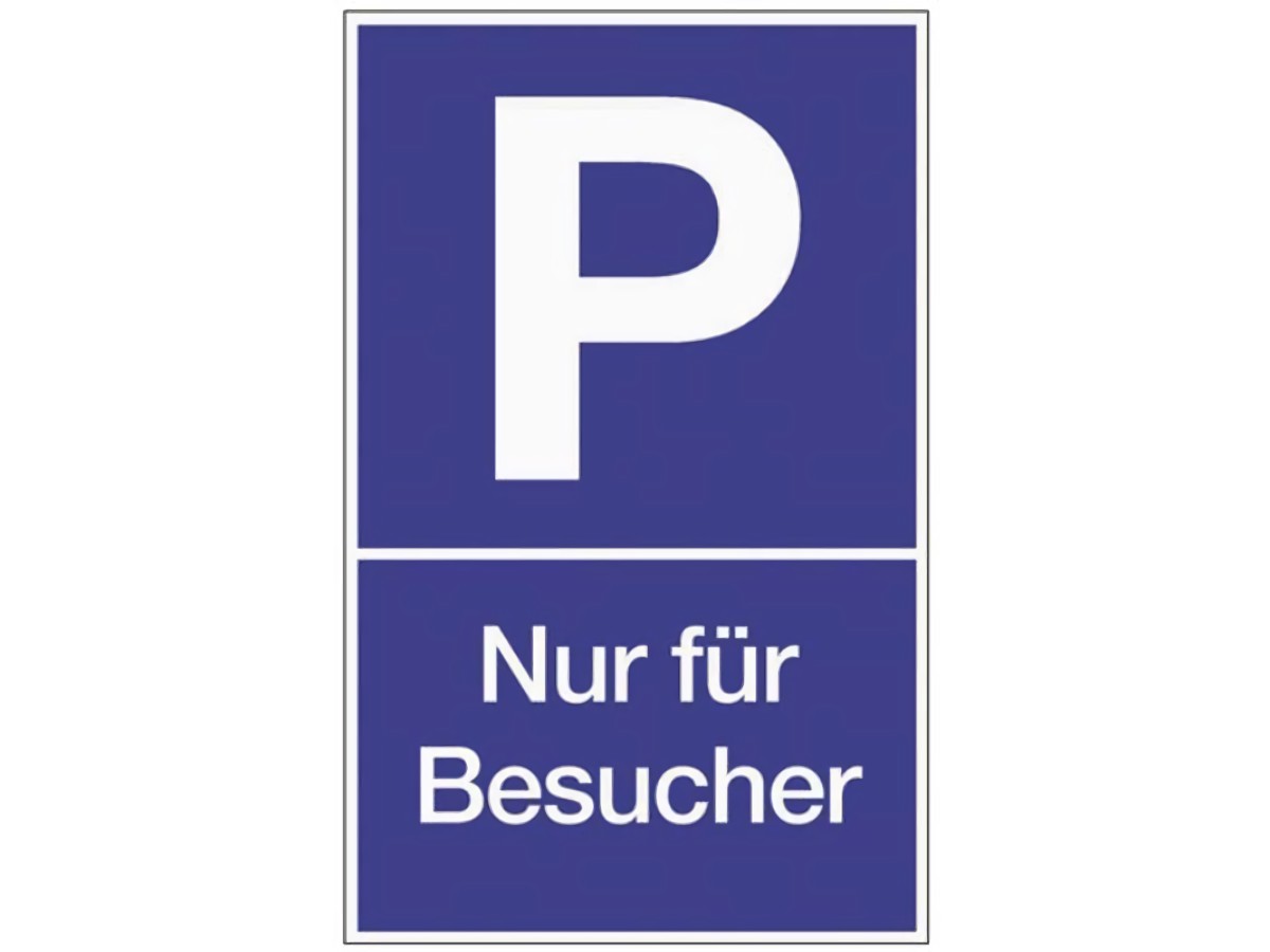 Parkplatzbeschilderung Parken für Besucher L250xB400 mm Kunststoff blau/weiß