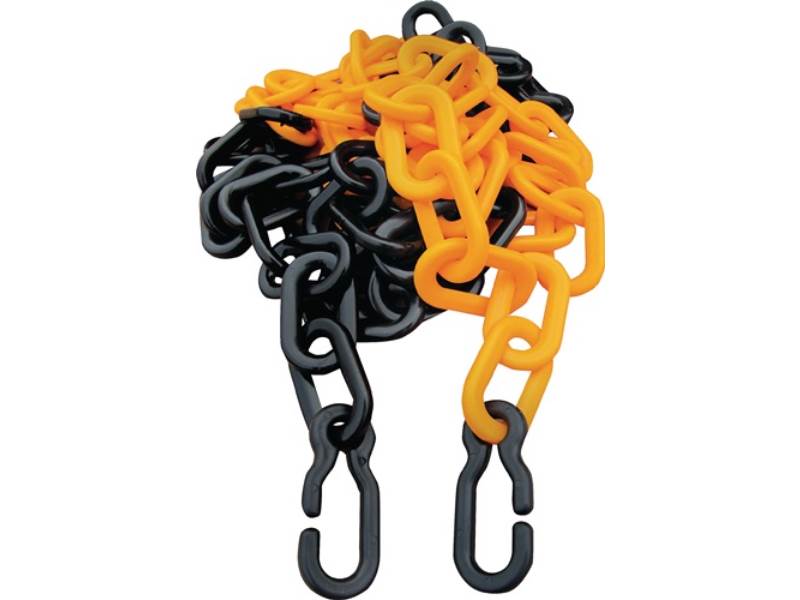 Absperrkette Kunststoff gelb/schwarz 9 mm Länge 3 m