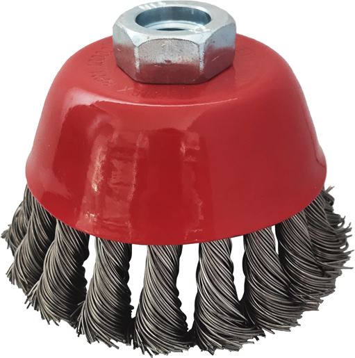 KS Tools 340.0027 Rostfreie Stahldrahttopfbürste 0,5mm, Ø 90mm